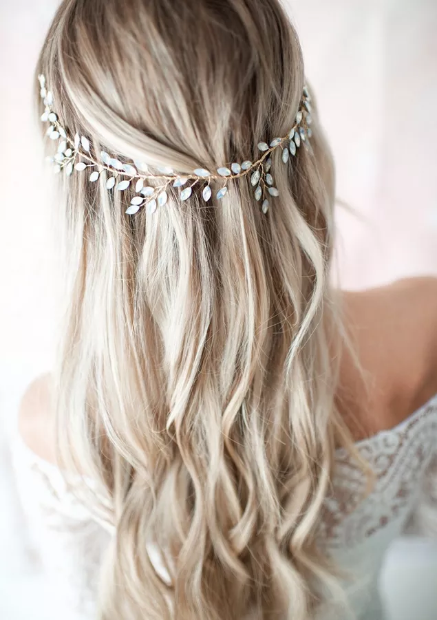 bridal hair vine worn instead of a wedding veil