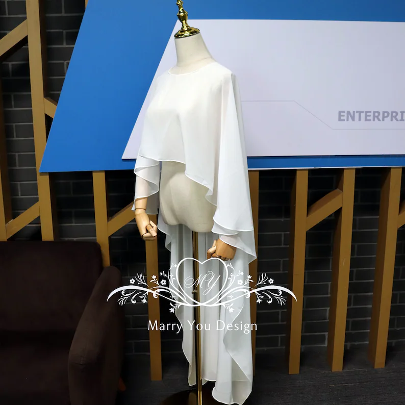 what to wear instead of a wedding veil - minimalist bridal cape to wear with wedding dress instead of a veil