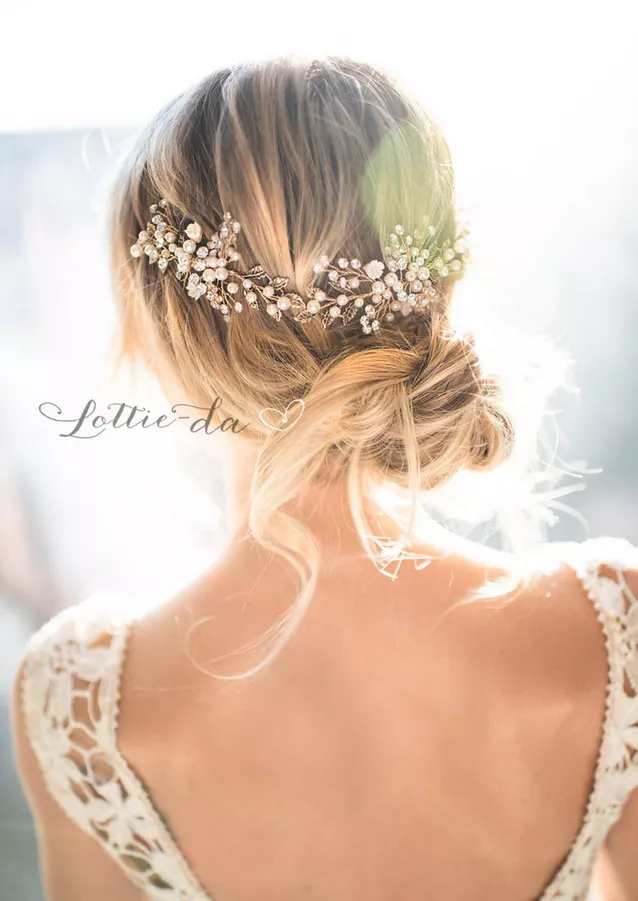 wedding headpiece ideas - bride wearing a floral crown instead of a wedding veil