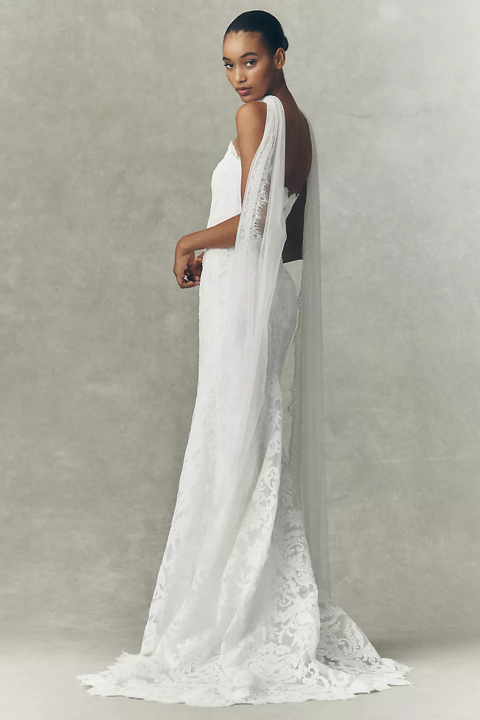 bride wearing a modern bridal accessory instead of a traditional wedding veil