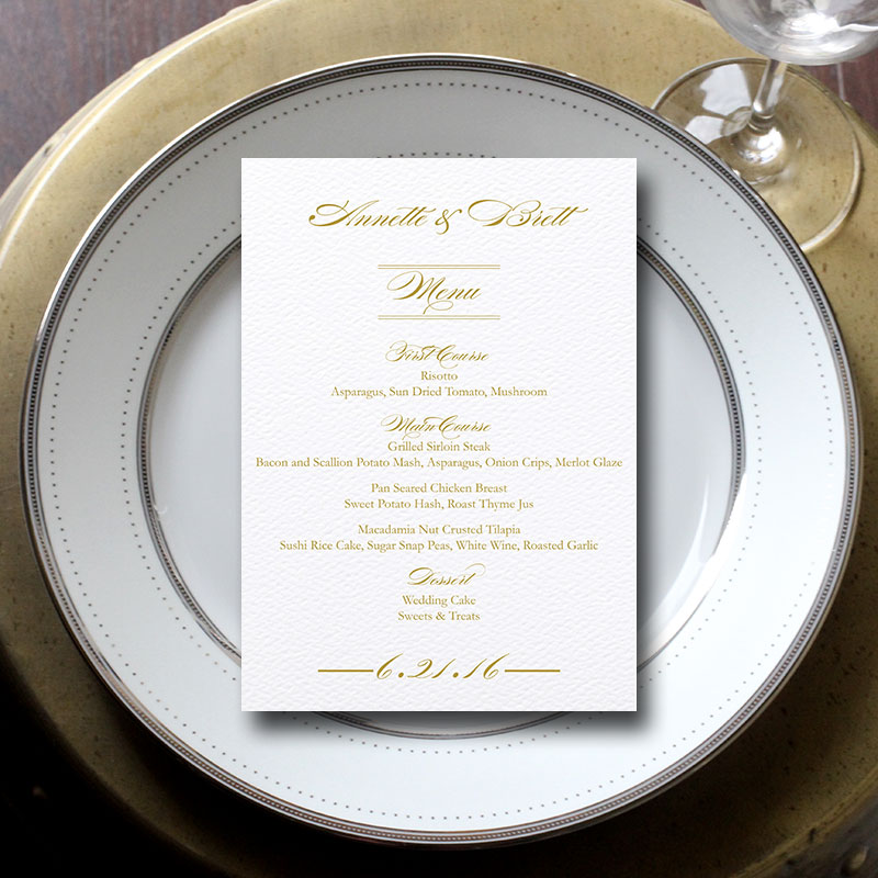 Wedding Menu Cards:  3 Reasons Why You Might Need/Want Them for Your Wedding | menu by Blush Paperie | via https://emmalinebride.com/invites/wedding-menu-cards/