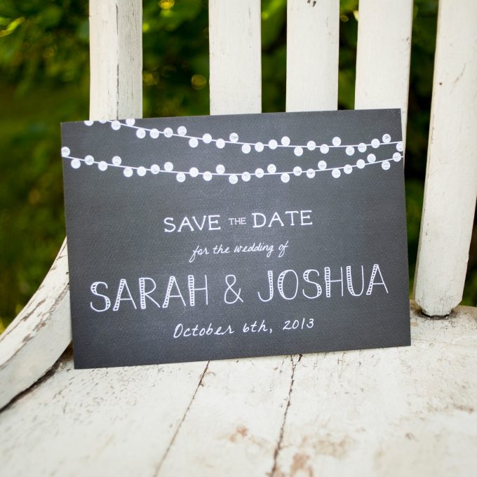 chalkboard themed save the dates
