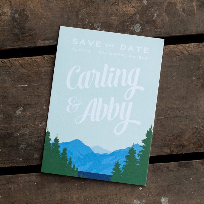 mountain themed save the dates