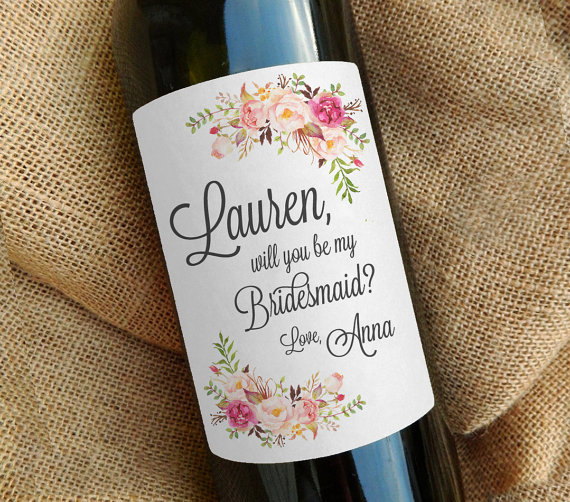 be my bridesmaid wine bottle label