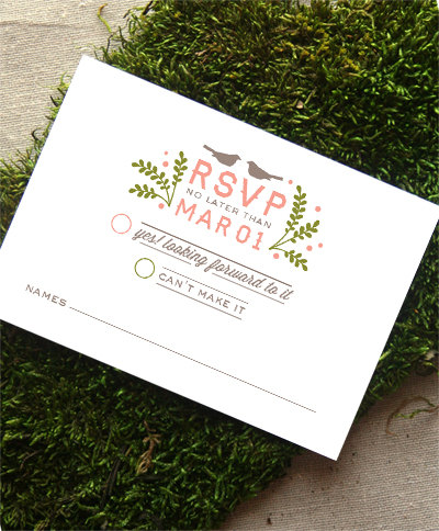 rsvp card bicycle themed wedding