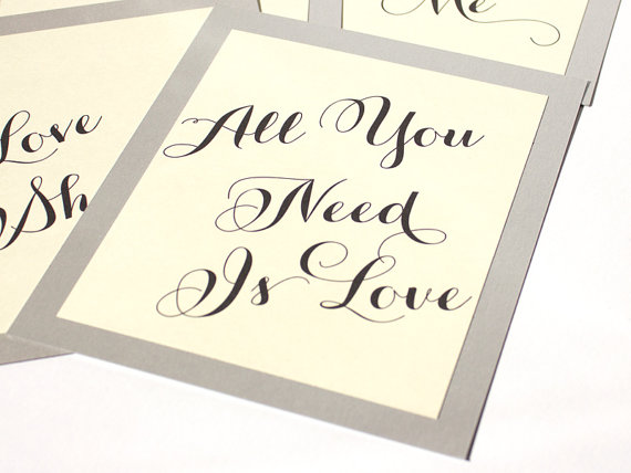 wedding table names - table name numbers music all you need is love by ShannaMicheleDesigns