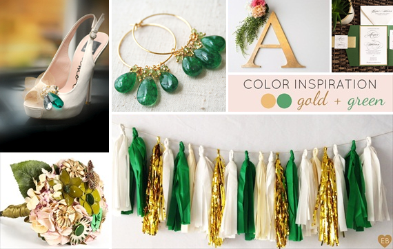 emerald green and gold wedding ideas