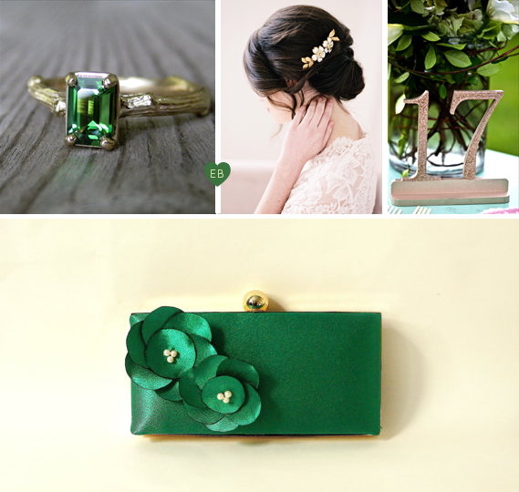 emerald green and gold wedding ideas