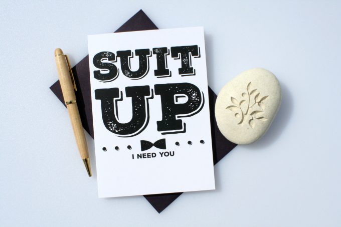 Suit Up | Funny Groomsmen Cards He'll Actually Want to 