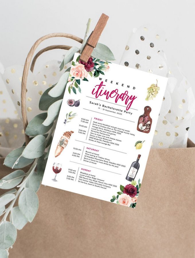 wine themed bachelorette party invitations