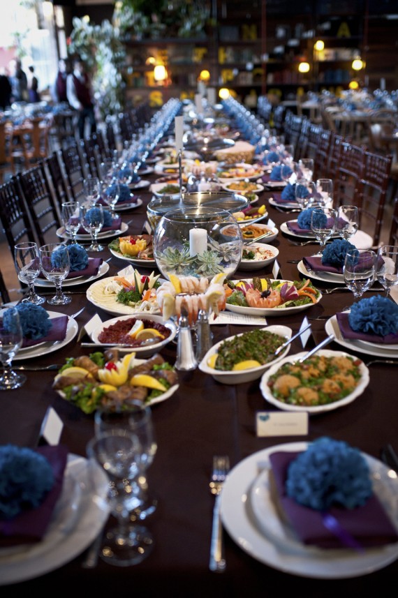 Family-Style Catering Service on Large Tables