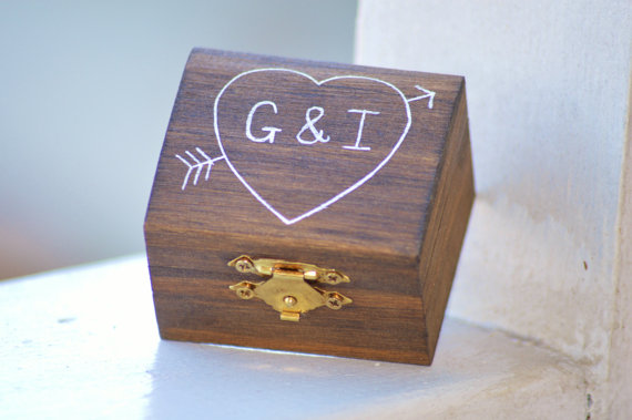 ring box by red heart creations | barn reception ideas for weddings via https://emmalinebride.com/reception/barn-ideas-weddings/ ‎