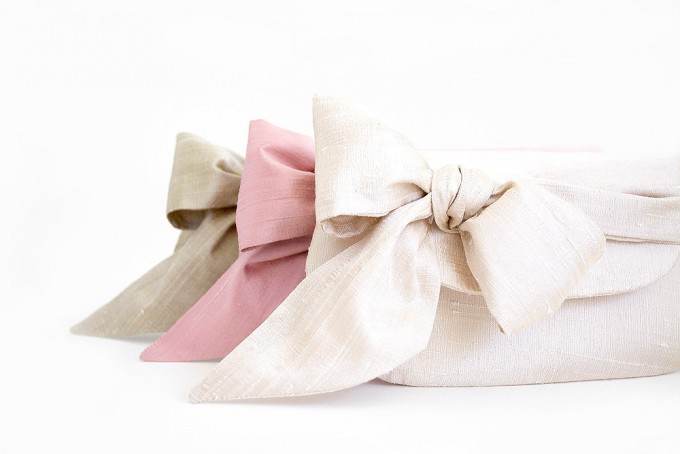 clutches in pink ivory gold
