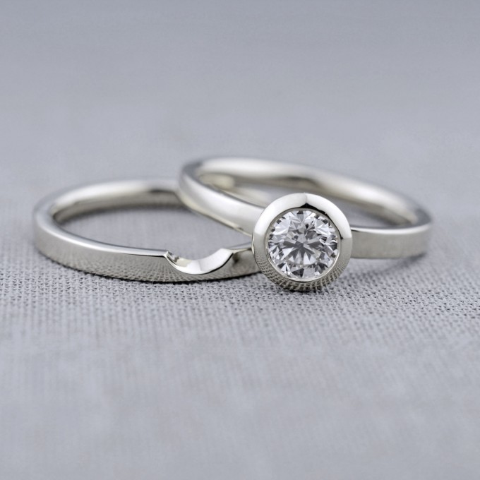 engagement ring with band