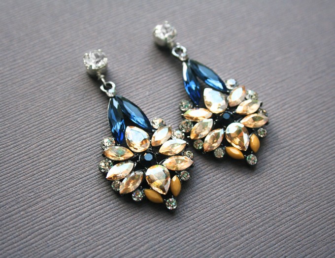 luxe blue earrings