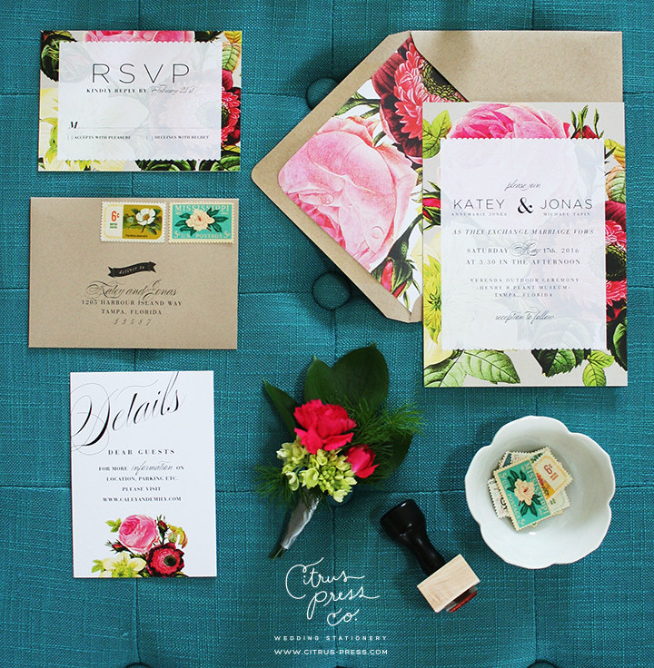 spring botanical wedding invitations | 6 Floral Botanical Invitations for Spring Weddings http://wp.me/p1g0if-yOx by Citrus Press Co.