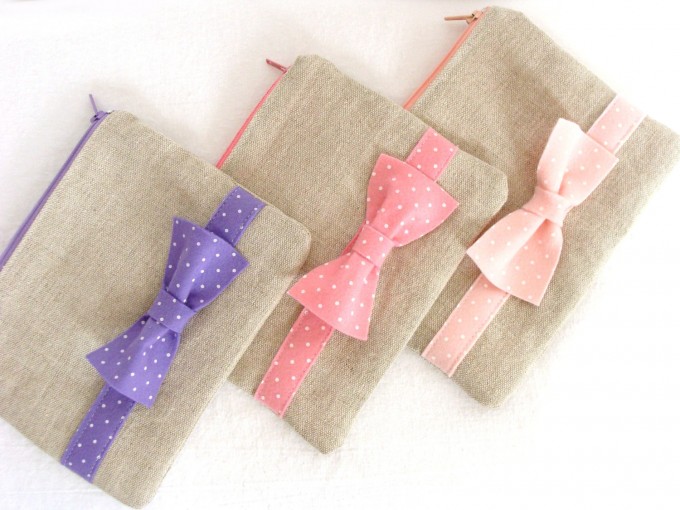 bow pouch linen bags