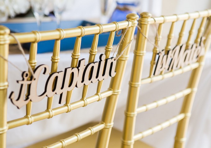 captain and mate | chair signs for bride and groom | by zcreate design | https://emmalinebride.com/reception/chair-signs-for-bride-and-groom/