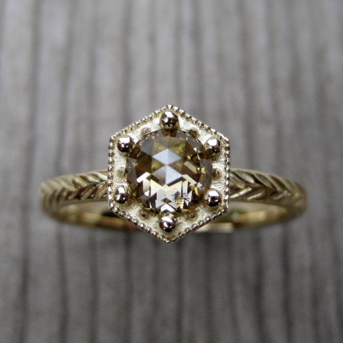 hexagon engagement ring by kristincoffin