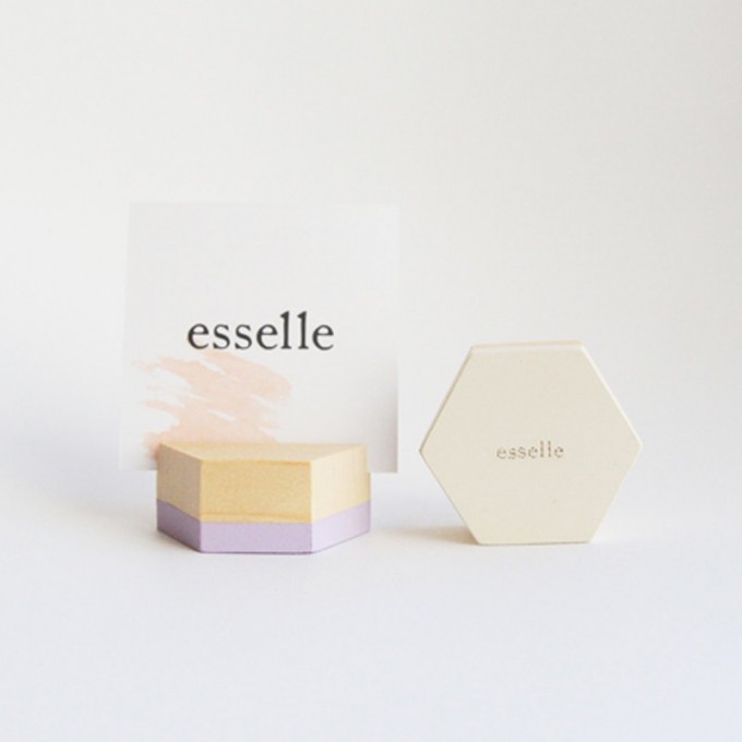 hexagon place card holder large by esselleSF