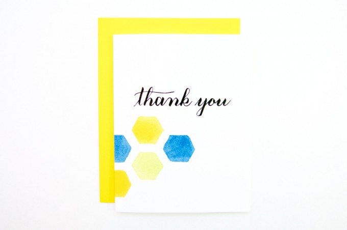 hexagon thank you cards large by simplystephko