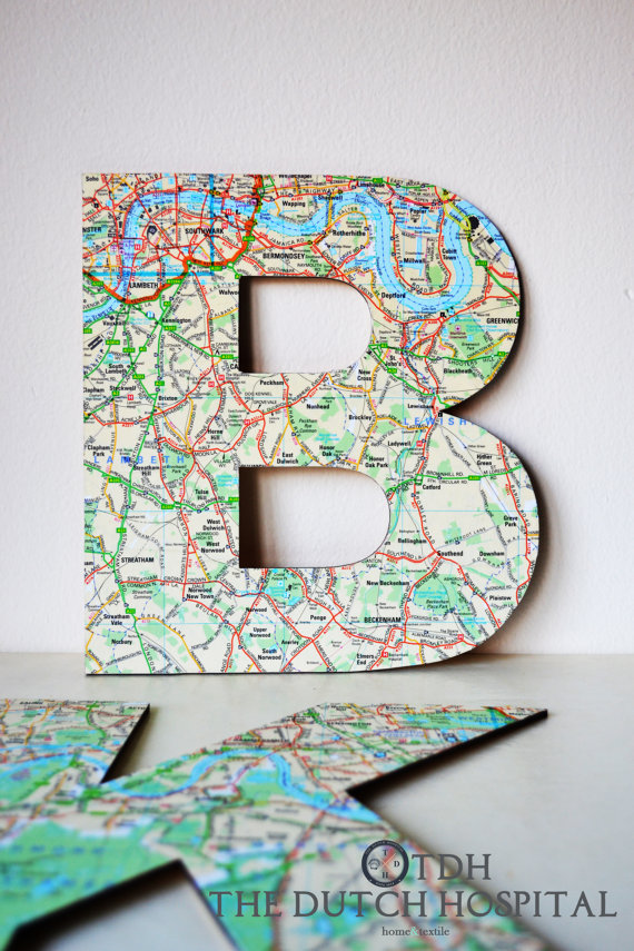 map letter decor by thedutchhospital