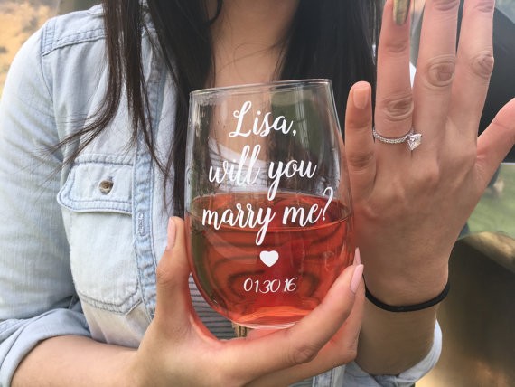 marry me wine glass by tcraftsx