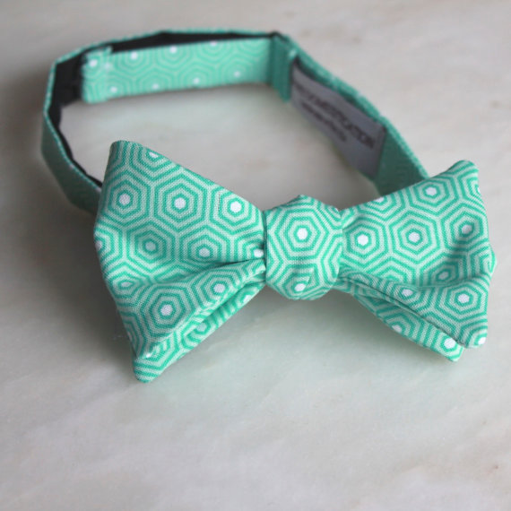 mint hexagon bow by DivineDomestication