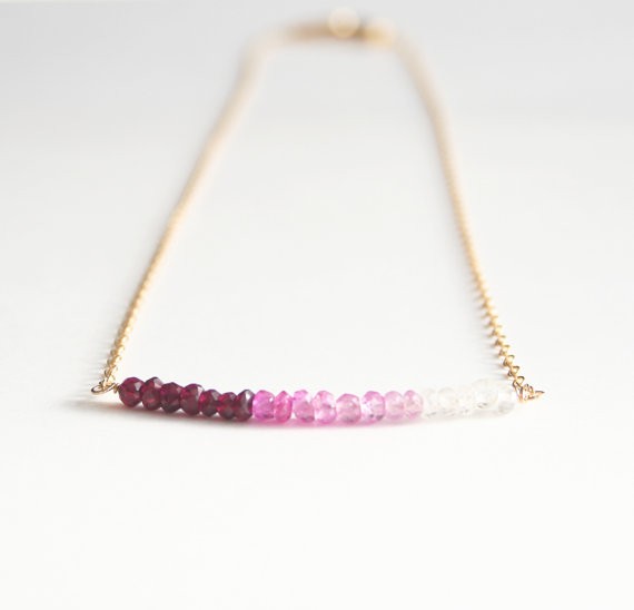 pink ombre necklace