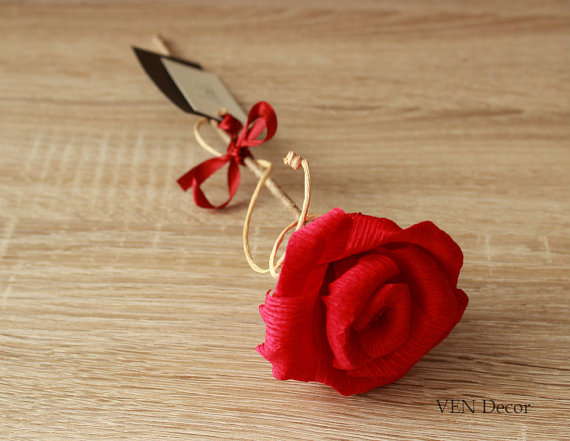 red rose paper flower