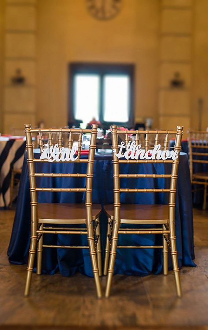the sail the anchor | chair signs for bride and groom | by zcreate design | https://emmalinebride.com/reception/chair-signs-for-bride-and-groom/
