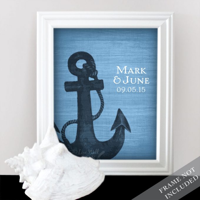 anchor print | via 50+ nautical wedding theme ideas at EmmalineBride.com