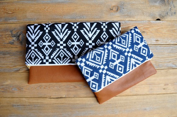 boho chic leather clutches