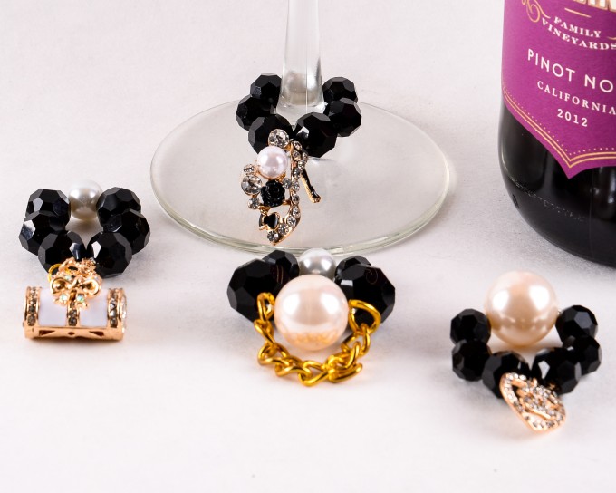 coco chanel themed wine charms