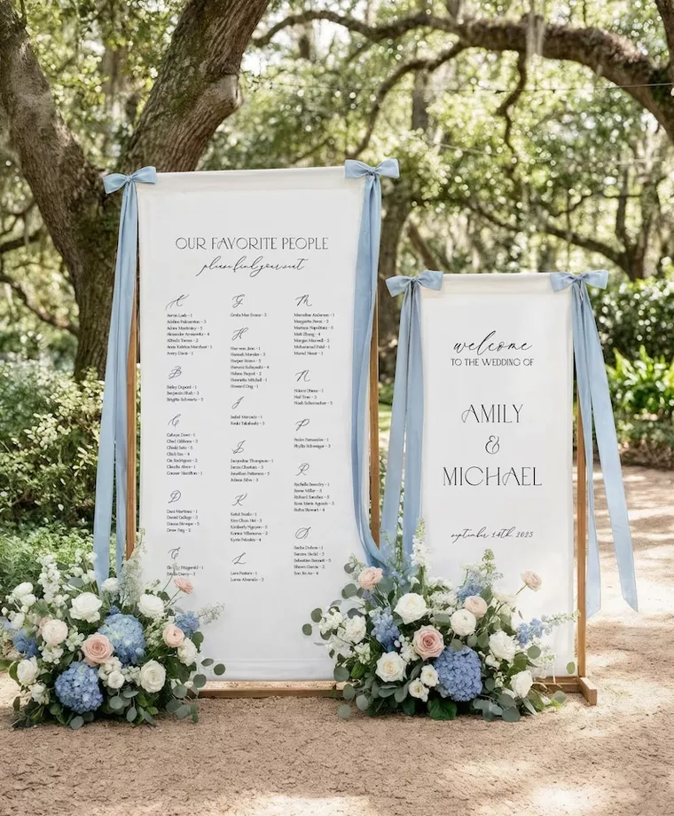 fabric wedding seating chart