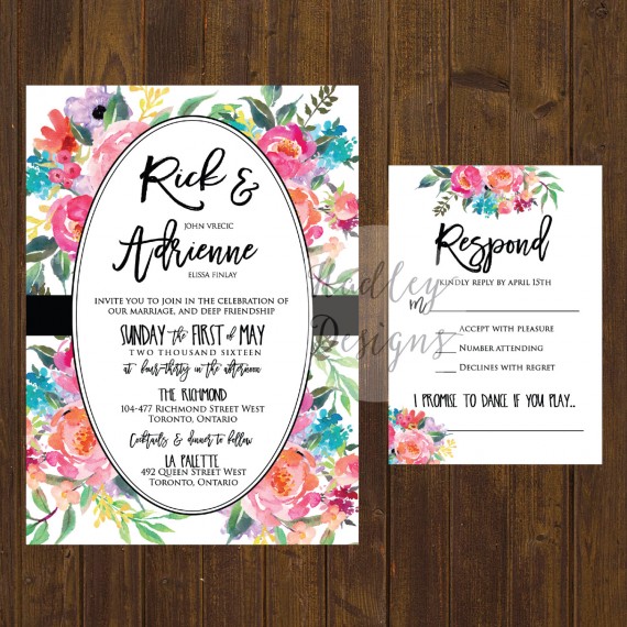 floral wedding invitation design
