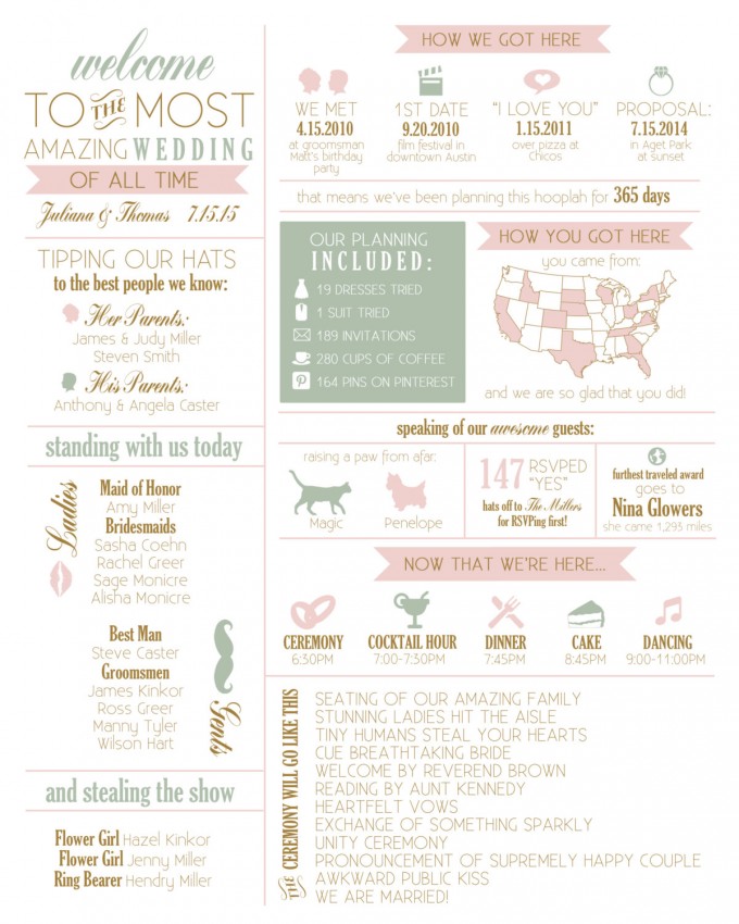 infographic wedding program