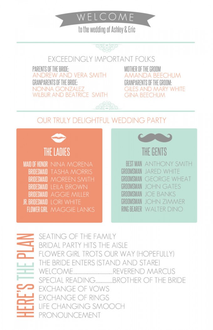infographic wedding program 2