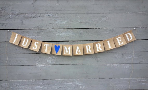 just married banner by mirtilloshop