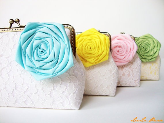 lace clutch with flower