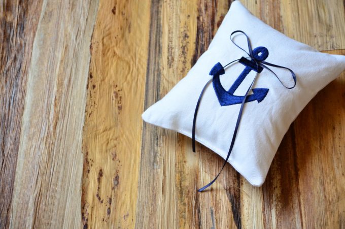nautical wedding theme ring pillow