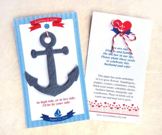 nautical seed favors by recycledideas | via 50+ nautical wedding theme ideas at EmmalineBride.com