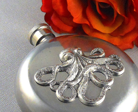 octopus flask Maniadesign | via 50+ nautical wedding theme ideas at EmmalineBride.com