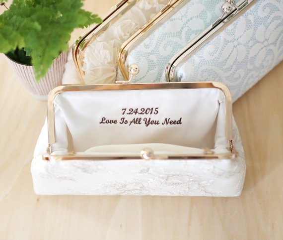 personalized embroidered clutch bags