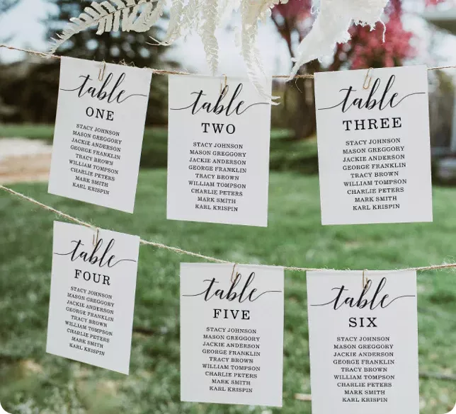 printable seating chart with cards and editable template