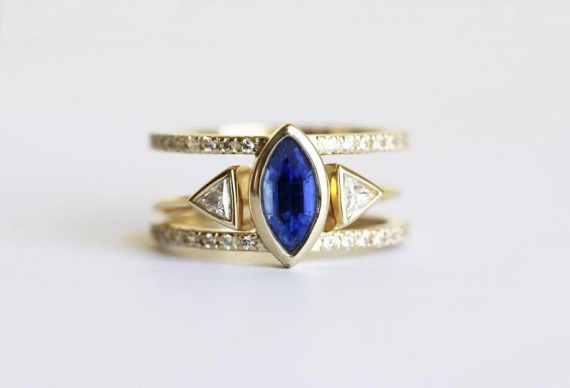 sapphire blue engagement ring by capucinne