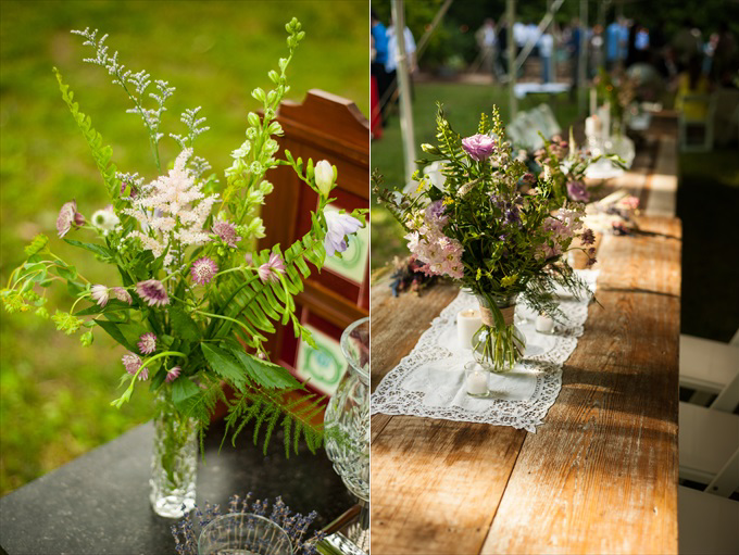 spring wedding outdoor reception wood table | Kelly and Paul's Rustic Spring Wedding in Georgia (Georgia Weddings) | http://www.emmalinebride.com/real-weddings/a-magnificent-rustic-spring-wedding-in-georgia-weddings/ | photo: You Are Raven