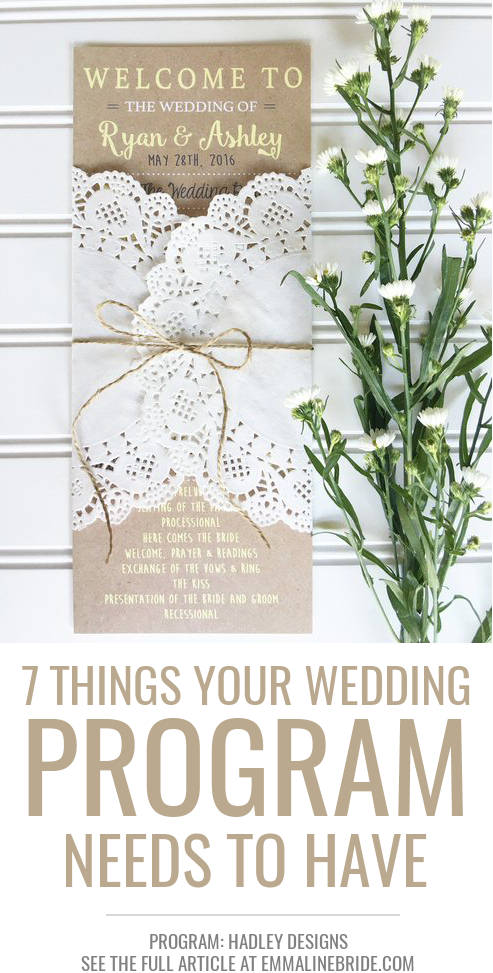 things every wedding program needs to have