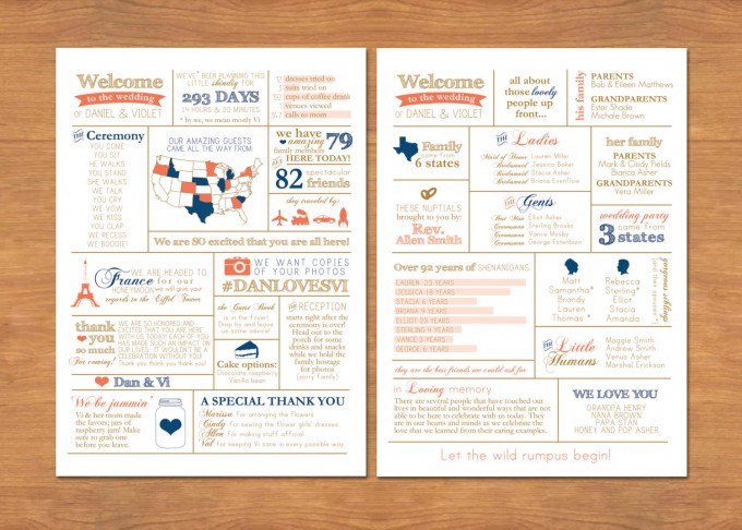 wedding infographic program style