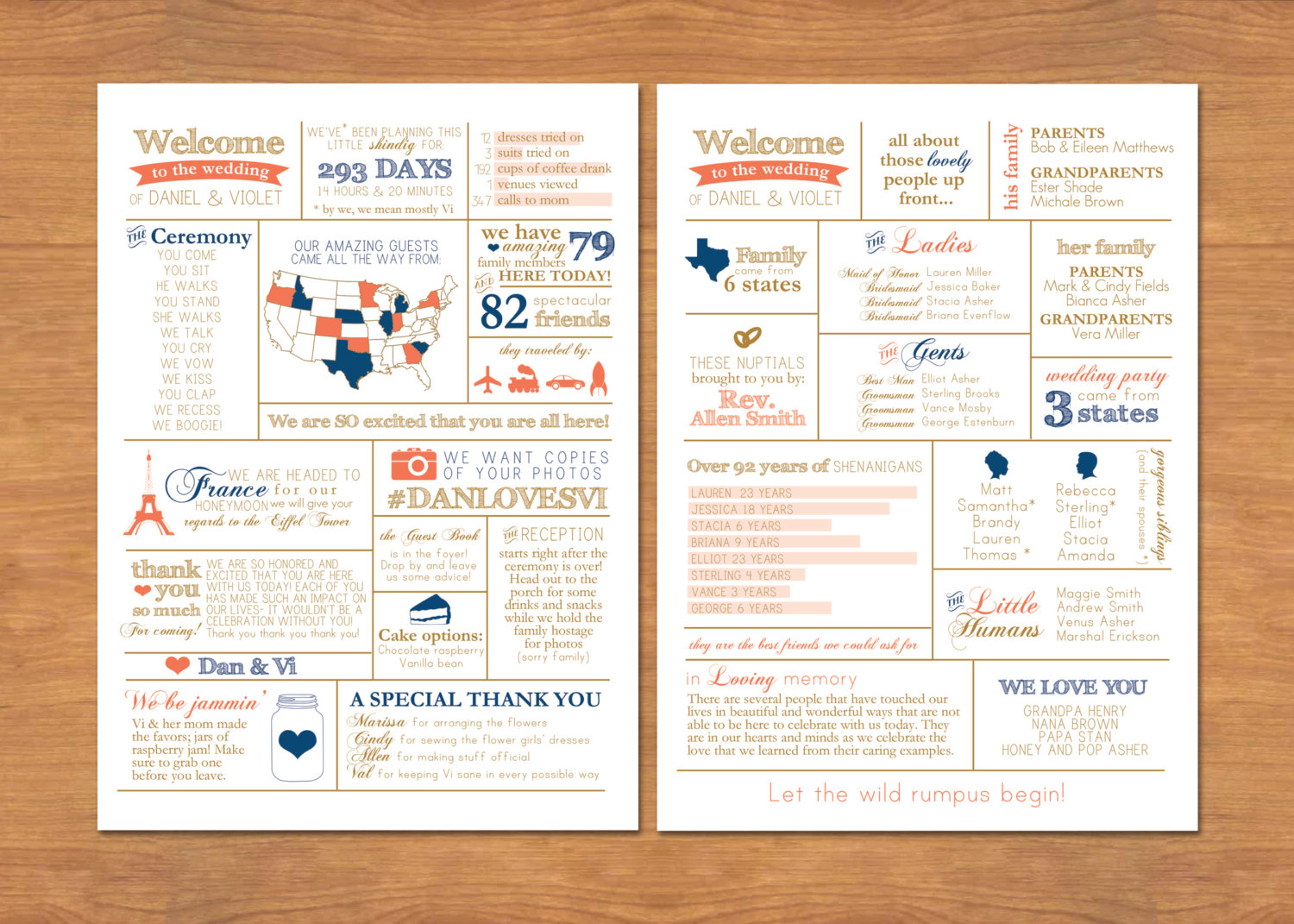 Wedding Program Fun Examples Fun wedding programs guests will *want* to read